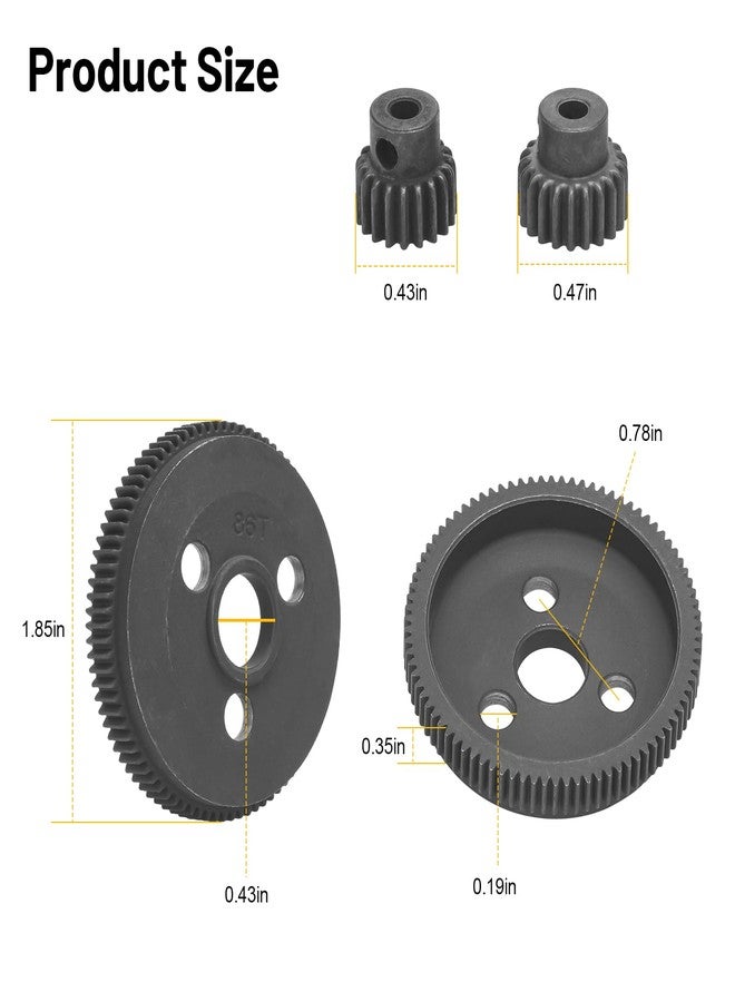 daitoku 48P 86T Spur Gear Set with 19T 21T Pinions Gear RC Upgrades Parts for 1/10 Traxxas Slash 2WD Rustler 2WD Stampede 2WD - Image 5